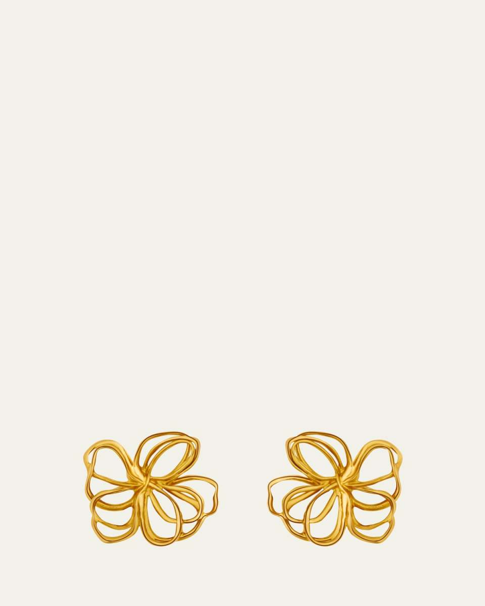 Wire Flower Stud Earrings, Go